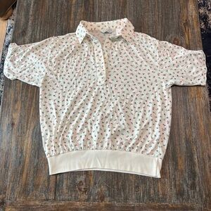 Vintage Floral Print Women's Blouse